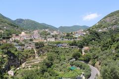 View of Ravello town above the Amalfi Coast