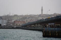 Istanbul Bosphorus Strait with cityscape view and boats