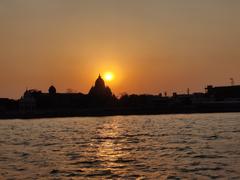 Belur Math view from Hooghly River during sunset