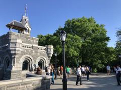 View across the main deck of Belvedere Castle in Central Park, Manhattan, New York City