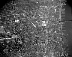 Vertical aerial view of Philadelphia in 1930