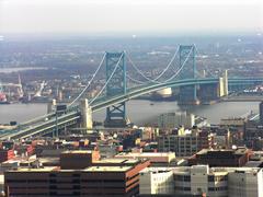 Benjamin Franklin Bridge spanning Delaware River during daytime