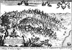 historic map of Tramonti from Regno di Napoli in prospettiva