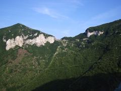 View of Chiunzi Pass in the Lattari Mountains connecting the Sarno Valley with the Amalfi Coast