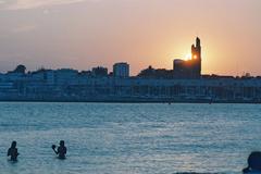 Beach and cathedral of Royan