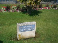 Esplanade de Balingen sign in front of Palais de Congrès, Royan, France