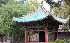 Colourful Chinese pavilion at Great Mosque in Xi'an, Shaanxi province, China