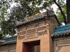 The Great Mosque of Xi’an with Chinese architecture and Arabic writing above the doorway