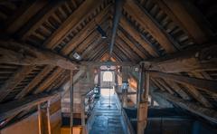 Restored roof space at Sarehole Mill in Birmingham UK