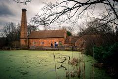 Sarehole Mill viewed from the millpond in Birmingham, UK