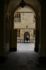 Bodleian Library arches from under the Clarendon Building, Oxford