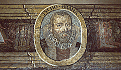 Portrait head of Tycho Brahe from the painted frieze in the Bodleian Library, Oxford