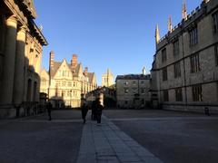 Catte Street in Oxford with historical buildings