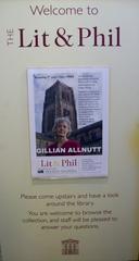 Gillian Allnutt reading poetry at Lit & Phil Library in Newcastle-upon-Tyne