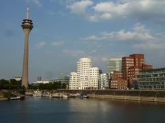 Rheinturm at Medienhafen in Düsseldorf