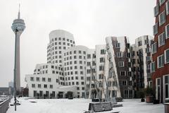 Gehry buildings and TV Tower in Düsseldorf