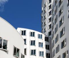 Düsseldorf Neuer Zollhof with Gehry buildings designed by Frank Gehry