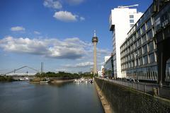 Rheinturm and Neuer Zollhof in Düsseldorf