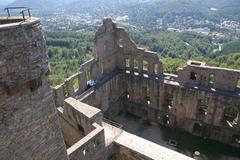 Aerial view of Old Castle Hohenbaden in Baden-Baden