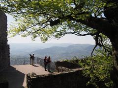 Viewing platform on the Old Castle in Baden-Baden, view to Baden-Baden