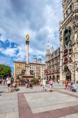 View of Marienplatz and Mary's Column in Munich