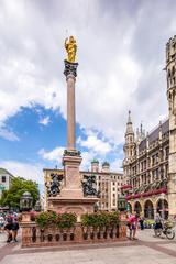 Mary's Column in Munich with a human figure in front