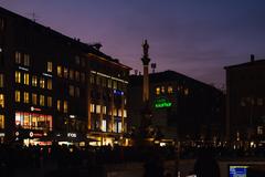 Mariensäule in Munich at sunset