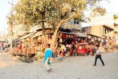 busy market in Biratnagar, Nepal