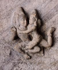 carving of lovers at Badami cave temples