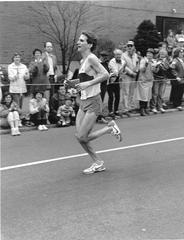 Boston Marathon runner mid-race circa 1984-1987