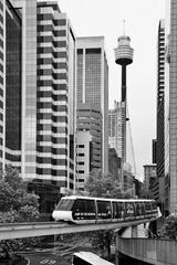 Sydney Monorail black and white