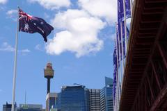 View from Darling Harbour towards Sydney CBD skyline