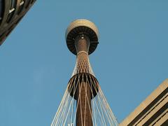 Sydney Tower viewed from below on a sunny day