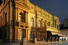 Colón Theatre in Buenos Aires illuminated at night