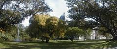 Carlton Gardens South with ornamental lake and Royal Exhibition Building