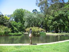 Carlton Gardens in Melbourne featuring lush green lawns and trees