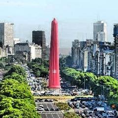 obelisk of Buenos Aires wrapped for AIDS Day