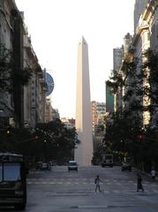 View of the Obelisk from Plaza de Mayo in Buenos Aires