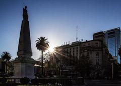 Pyramid of May at dusk in Buenos Aires