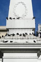 Pigeons on Obelisk in Plaza de Mayo, Buenos Aires