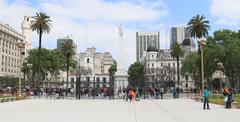 Panoramic view of the 9 de Julio Avenue in Buenos Aires with the Obelisk visible