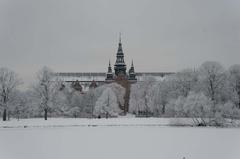 Nordiska museet surrounded by Lejonslätten on a winter day at Djurgården.