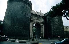 Porta Capuana at Piazza San Francesco di Paola, view from the east with historic exterior