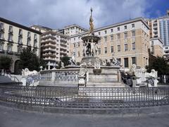 Neptune's Fountain in Piazza Municipio, Naples