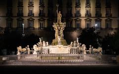 Fountain of Neptune in Municipio square, Naples