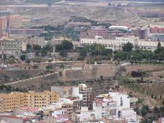 Alicante city view with Castillo San Fernando after rain