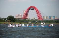 women rowing in Krylatskoye