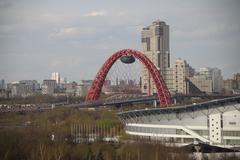 Zhivopisny Bridge and Continental building in Moscow