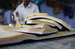 Colorful bras on display in Tirupur market