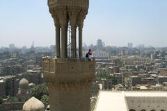 Minaret and Bab Zuweila tower in Cairo, Egypt